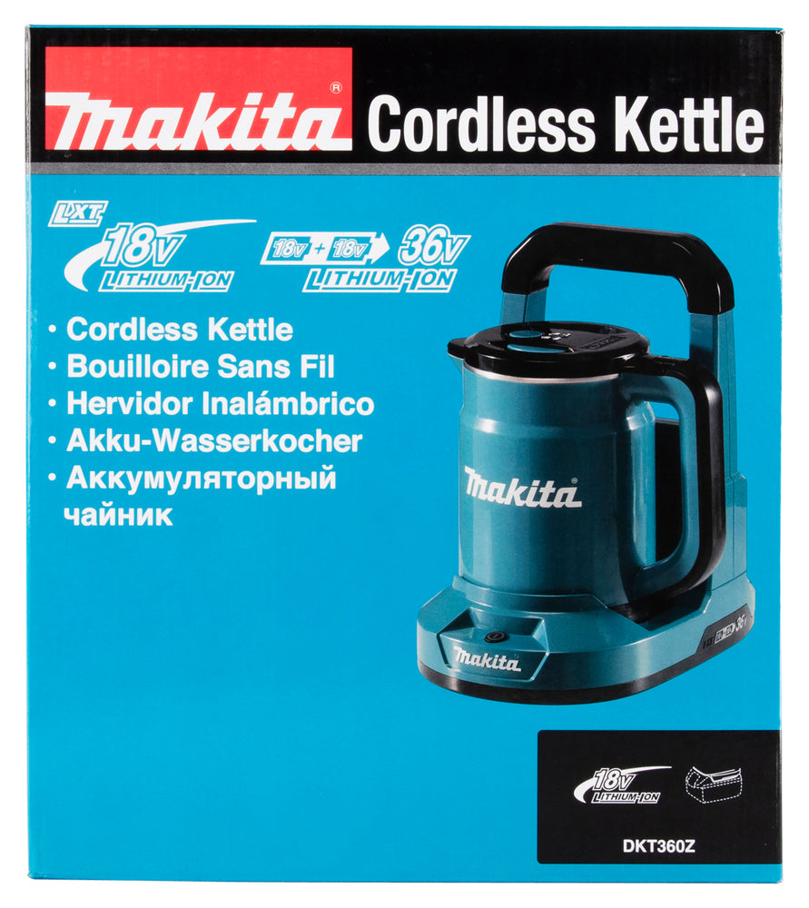 Makita Akku-Wasserkocher 18V LXT – mobiler Wasserkocher für Baustelle, Camping & Outdoor - DKT360Z