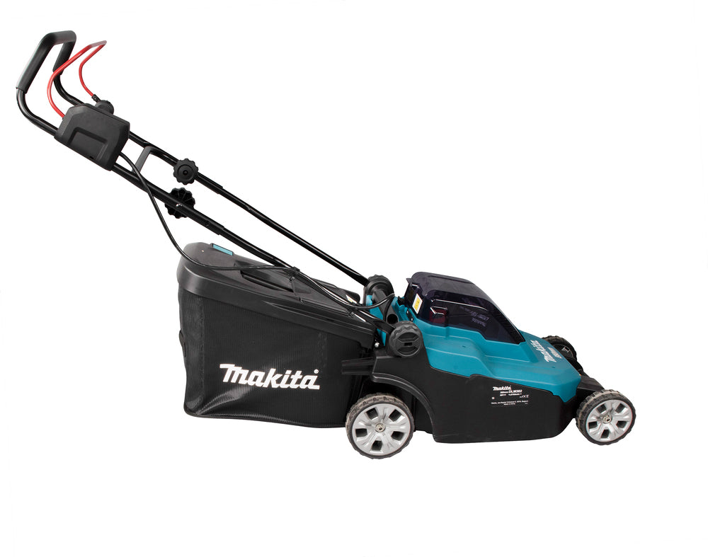 Makita Akku-Rasenmäher 2x18 V mit Kunststoffdeck – 38 cm Schnittbreite inkl. Ladegerät & Akkus - DLM382PM2
