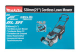 Makita Akku-Rasenmäher 2x18 V mit Stahldeck für große Rasenflächen - DLM534Z