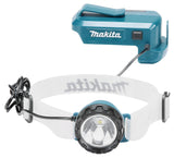 Makita LED-Akku-Stirnlampe – 33h Laufzeit, Helmhalterung & Akku-Gürtelclip (18V) - DEBDML800