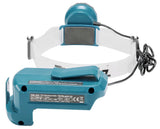 Makita LED-Akku-Stirnlampe – 33h Laufzeit, Helmhalterung & Akku-Gürtelclip (18V) - DEBDML800