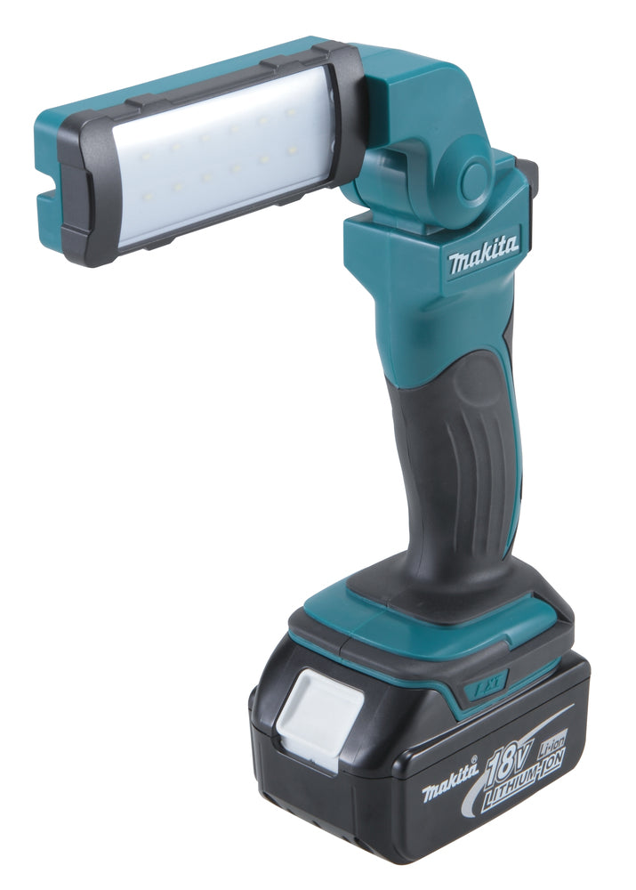 Makita LED-Akku-Arbeitsleuchte – 2 Helligkeitsstufen & 360° drehbarer Kopf - DEBDML801