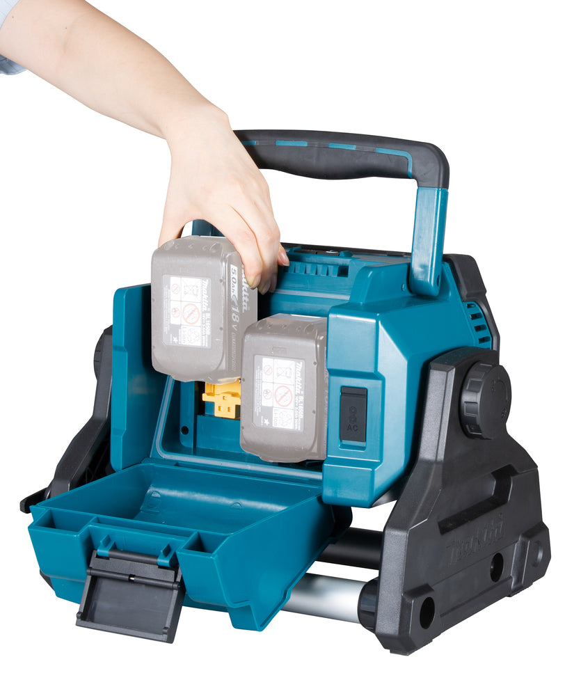 Makita LED-Akku-Baustrahler 18V | 2.000–10.000 lm, Hybridbetrieb & Doppel-Akku-Slot - DEADML809
