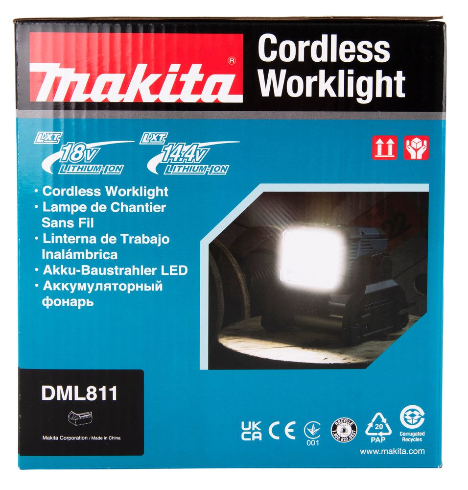 Makita LED-Akku-Baustrahler 18V | 750–3.000 lm, Hybridbetrieb & bis zu 13 Std. Laufzeit - DEADML811