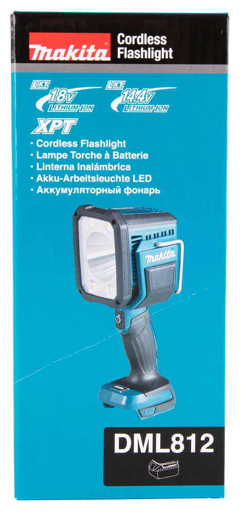 Makita LED-Akku-Handstrahler 18V | 1.250 lm, 640 m Reichweite & bis zu 10 Std. Leuchtdauer - DEBDML812