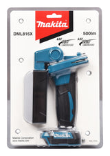 Makita LED-Akku-Arbeitsleuchte – 3 Helligkeitsstufen, drehbarer Kopf & Diffusor - DML816X