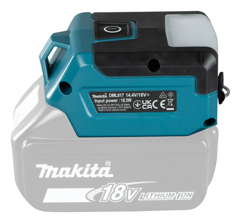 Makita LED-Akku-Taschenlampe – 3 Leuchtmodi, USB-Port & kompaktes Design (18V LXT) - DML817