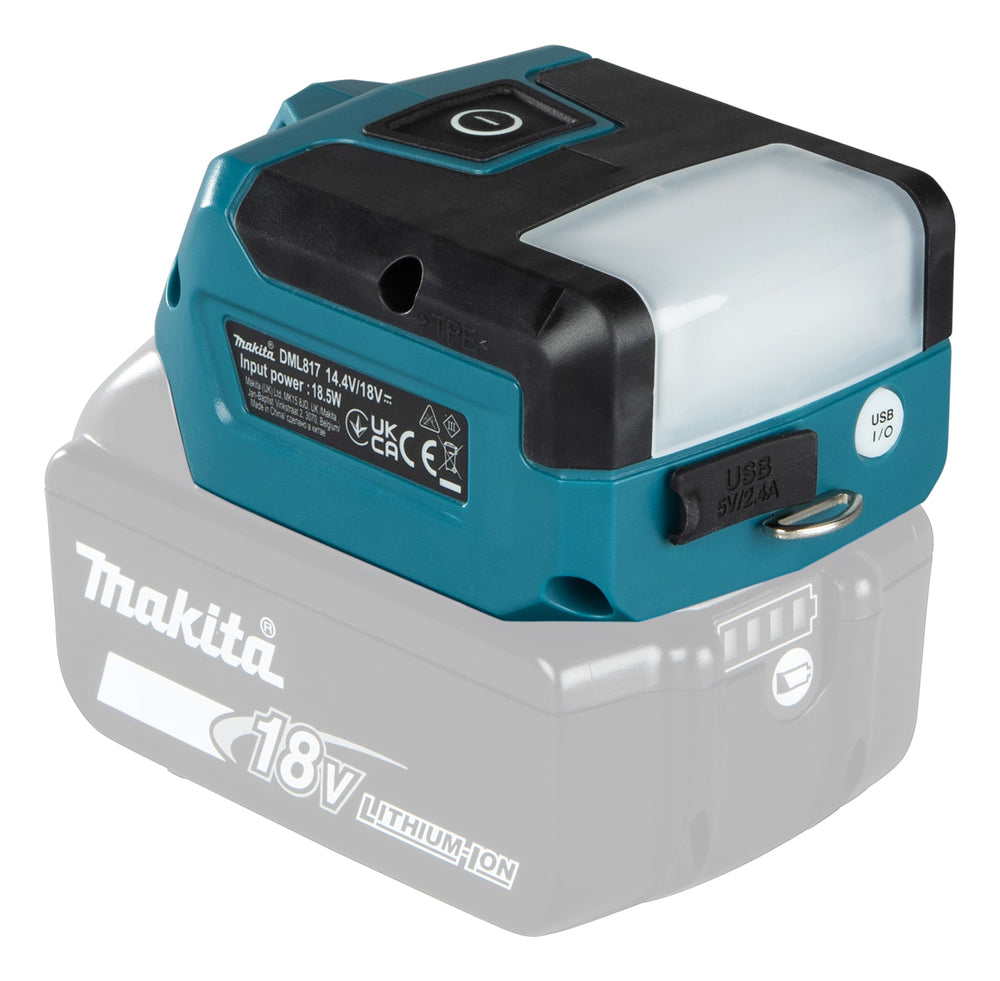 Makita LED-Akku-Taschenlampe – 3 Leuchtmodi, USB-Port & kompaktes Design (18V LXT) - DML817