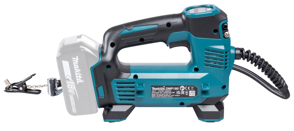 Makita Akku-Kompressor 18V – bis 8,3 bar, Digitaldisplay, LED & Auto-Stopp - DMP180Z