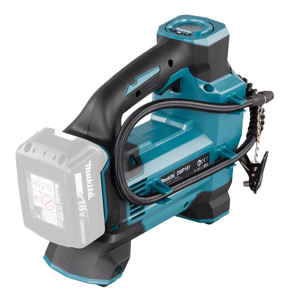 Makita Akku-Kompressor – 3 Stufen, Digitaldisplay, Auto-Stopp, inkl. Ventiladapter - DMP181Z