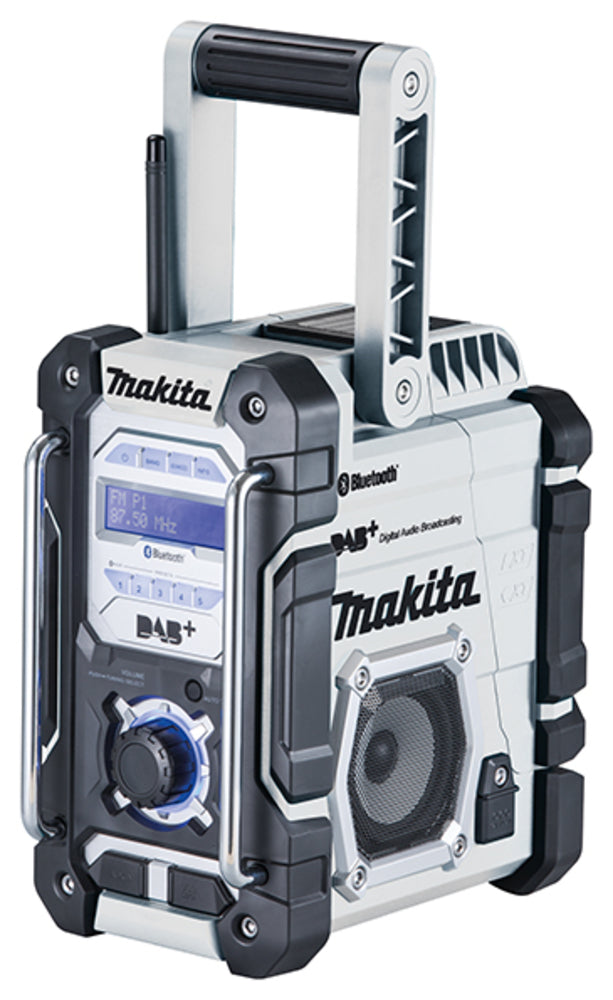 Makita Akku-Baustellenradio – Bluetooth, DAB+/FM, IP64, Akku- & Netzbetrieb - DMR112W
