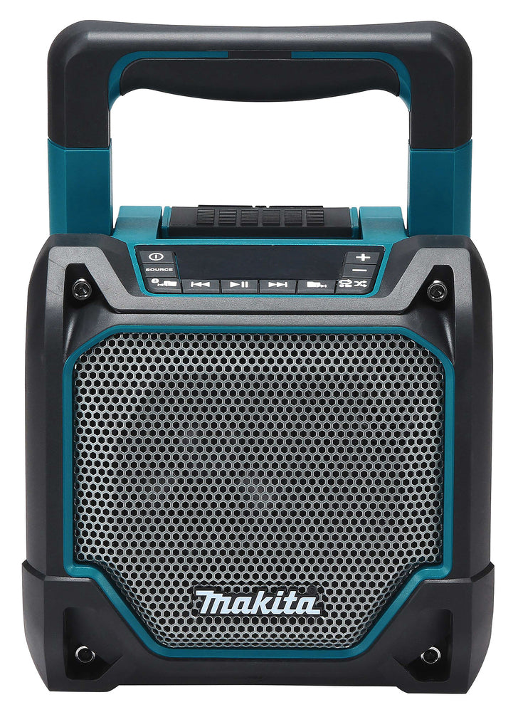Makita Bluetooth-Lautsprecher – IP64, Display, Akku-/Netzbetrieb, USB & AUX - DMR202