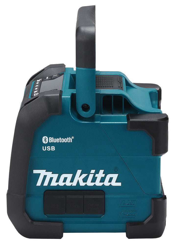 Makita Bluetooth-Lautsprecher – IP64, Display, Akku-/Netzbetrieb, USB & AUX - DMR202