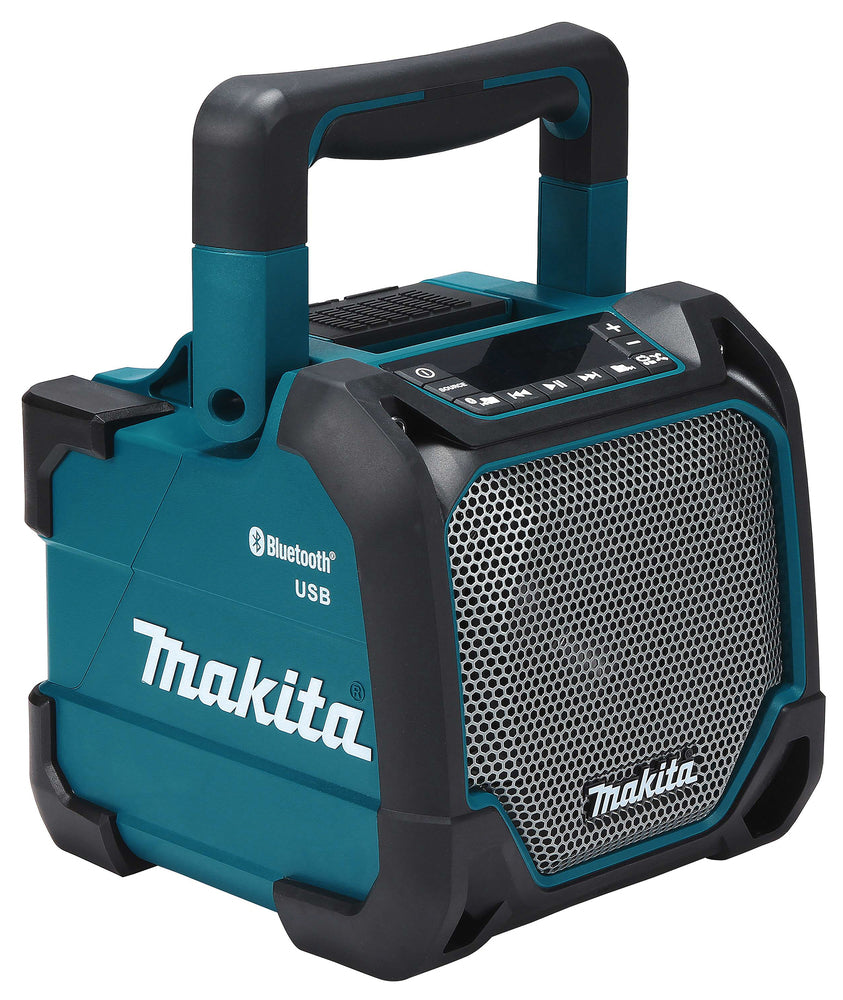 Makita Bluetooth-Lautsprecher – IP64, Display, Akku-/Netzbetrieb, USB & AUX - DMR202