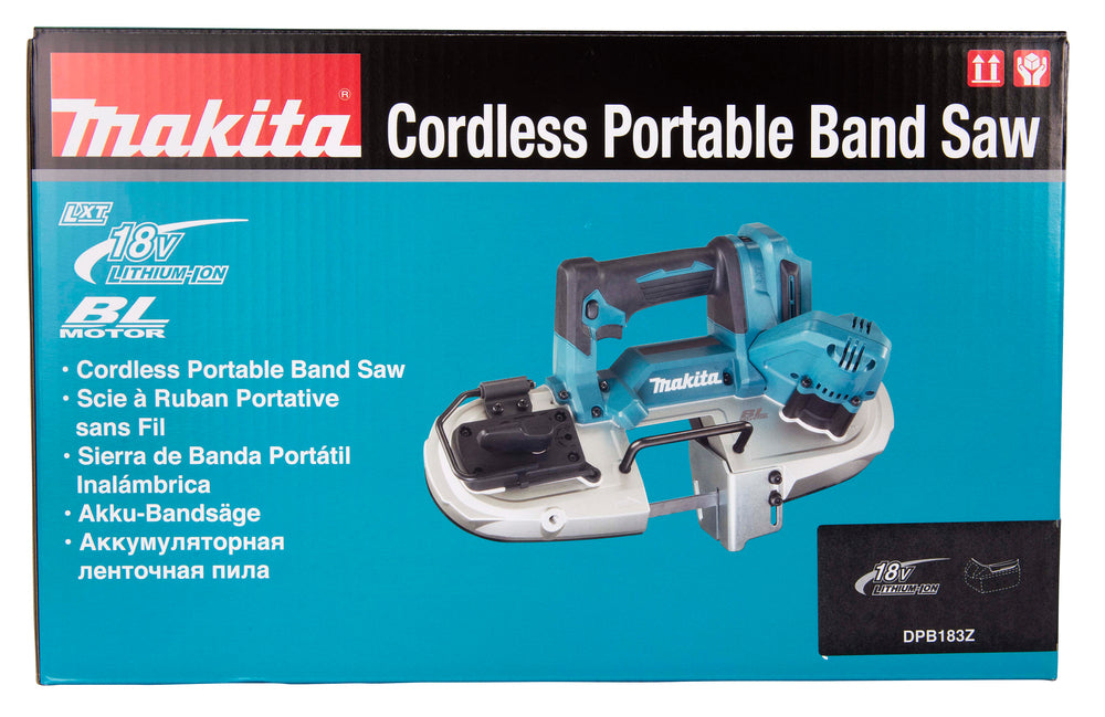 Makita Akku-Bandsäge 18V – bürstenlos, regelbare Geschwindigkeit, bis 66 x 66 mm Schnittkapazität - DPB183Z