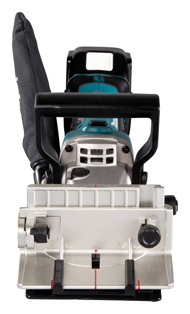 Makita Akku-Nutfräse – 100 mm Fräser, 20 mm Schnittleistung, Tiefeneinstellung & Staubsack - DPJ180RTJ