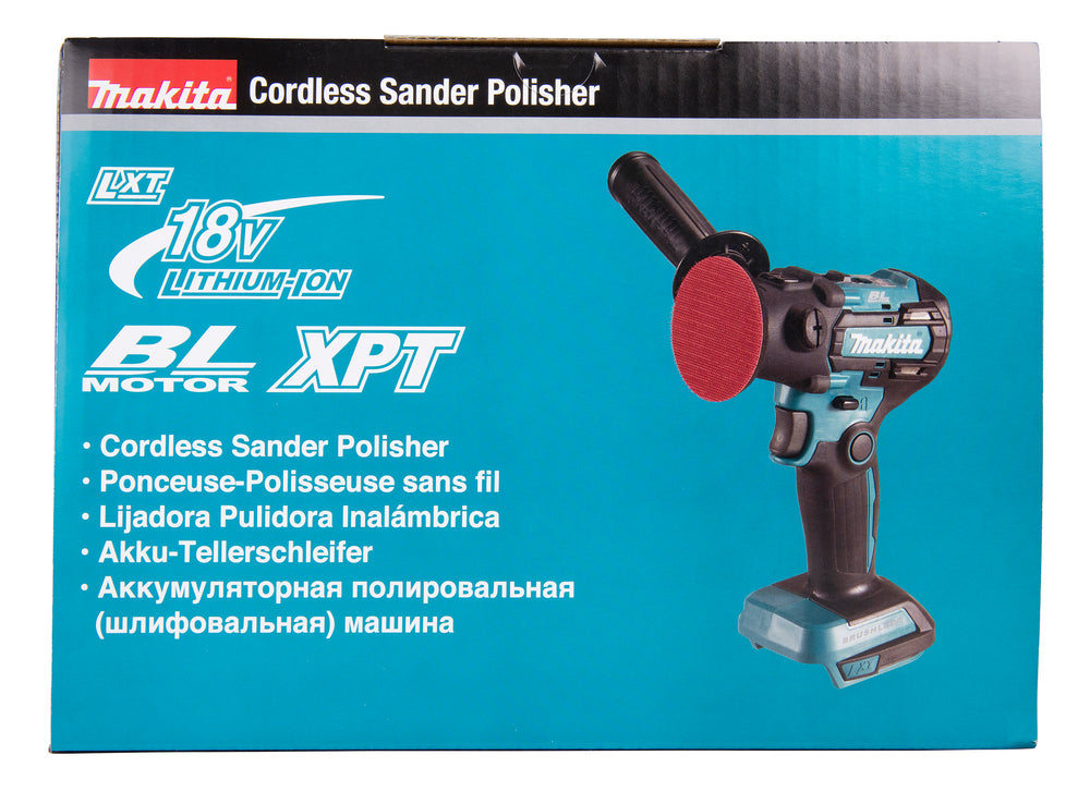 Makita Akku-Schleifer und -Polierer Ø 50/75 mm – bürstenlos, 2-Stufen-Drehzahl, XPT-Schutz - DPV300Z