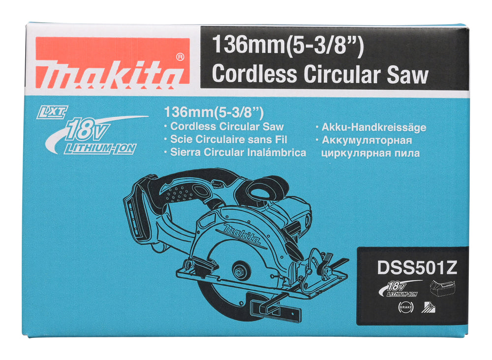 Makita Akku-Handkreissäge 136 mm – kompakt, präzise & mit LED - DSS501Z