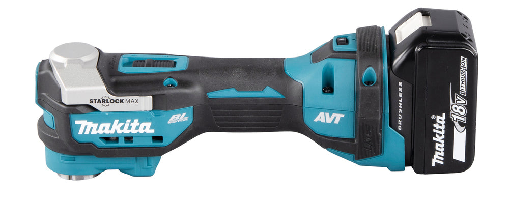 Makita Akku-Multifunktionswerkzeug – AVT Antivibration, LED-Licht & 12-stufige Winkeleinstellung - DTM52T1JX2