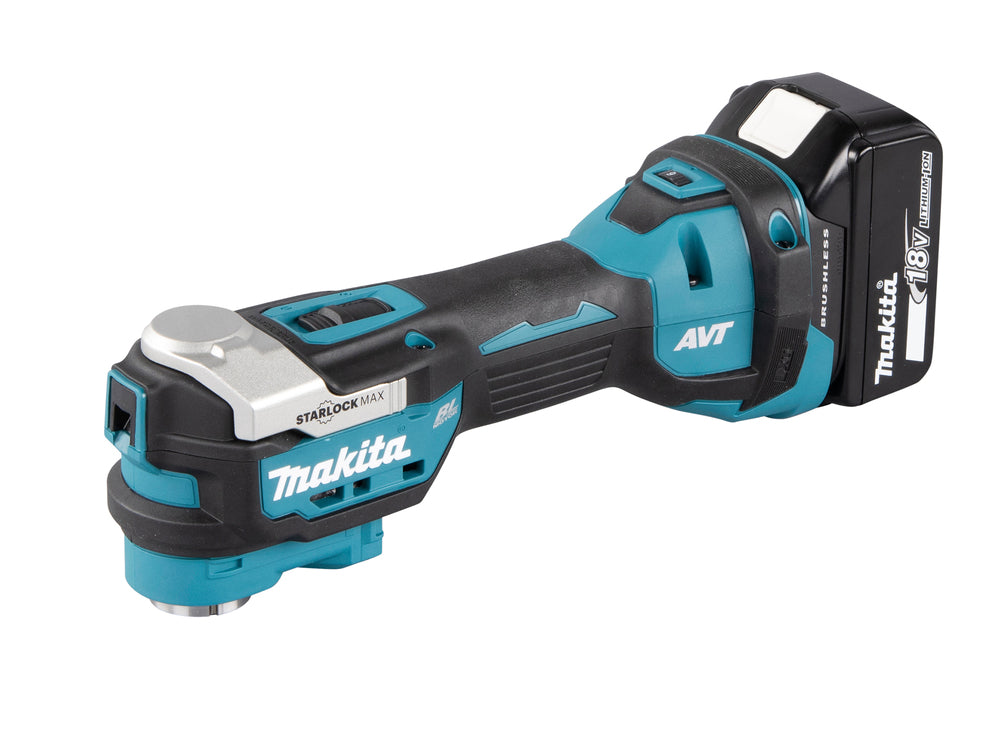 Makita Akku-Multifunktionswerkzeug – AVT Antivibration, LED-Licht & 12-stufige Winkeleinstellung - DTM52T1JX2