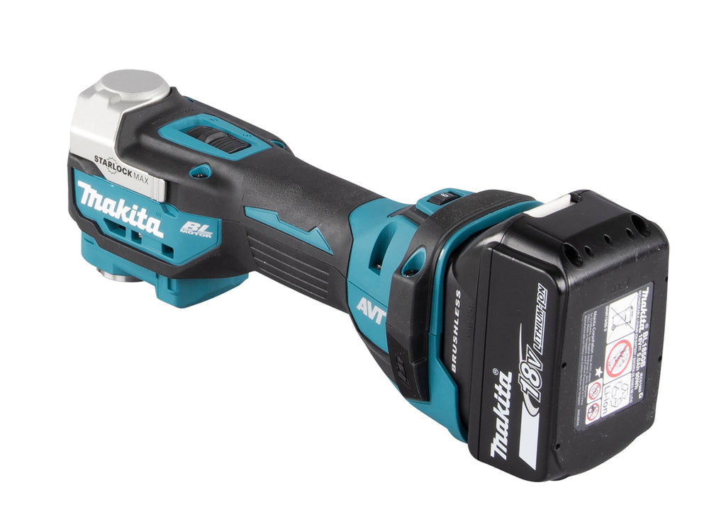 Makita Akku-Multifunktionswerkzeug – AVT Antivibration, LED-Licht & 12-stufige Winkeleinstellung - DTM52T1JX2
