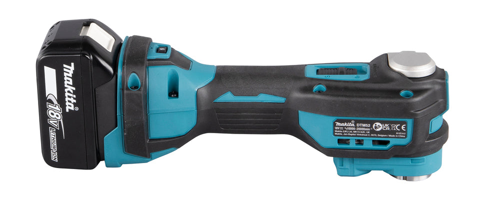 Makita Akku-Multifunktionswerkzeug – AVT Antivibration, LED-Licht & 12-stufige Winkeleinstellung - DTM52T1JX2