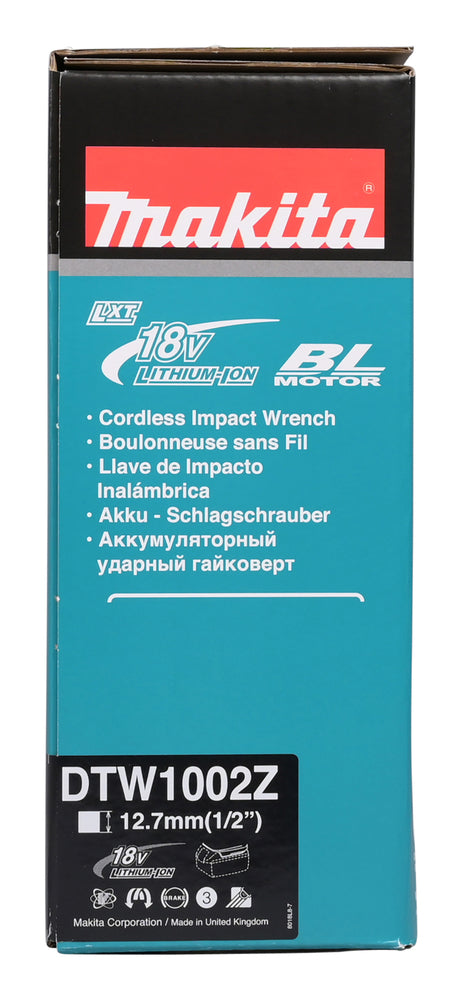 Makita Akku-Schlagschrauber 18V – 1/2", 1.000 Nm, 3 Drehzahleinstellungen & LED - DTW1002Z