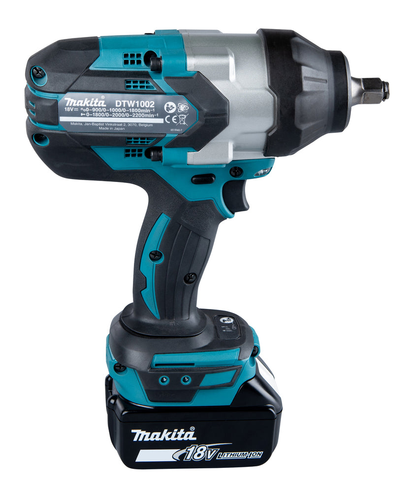 Makita Akku-Schlagschrauber 18V – 1/2", 1.000 Nm, 3 Stufen, LED & Bremse - DTW1002RTJ