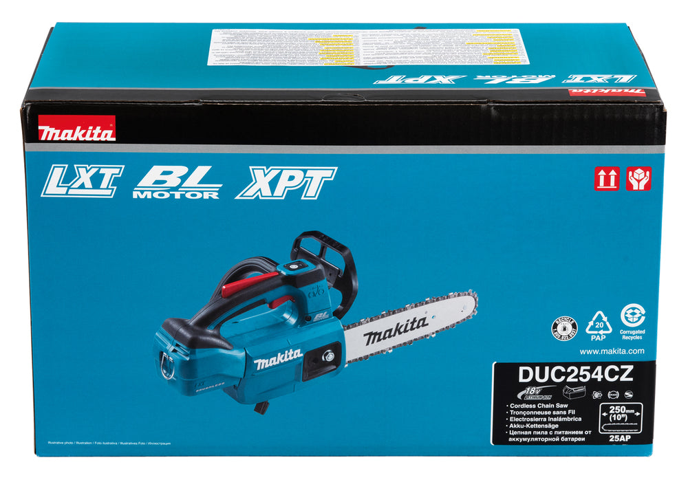 Makita 18 V Top Handle Akku-Kettensäge – 25 cm Carving-Schwert, 22,5 m/s, Torque Boost Mode (nur für gewerbliche Anwender) - DUC254CZ