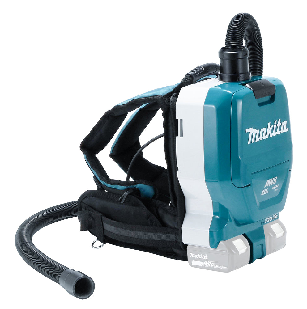 Makita Akku-Rucksackstaubsauger 2x18V – mit AWS, HEPA-Filter & LED-Arbeitslicht - DVC265ZXU