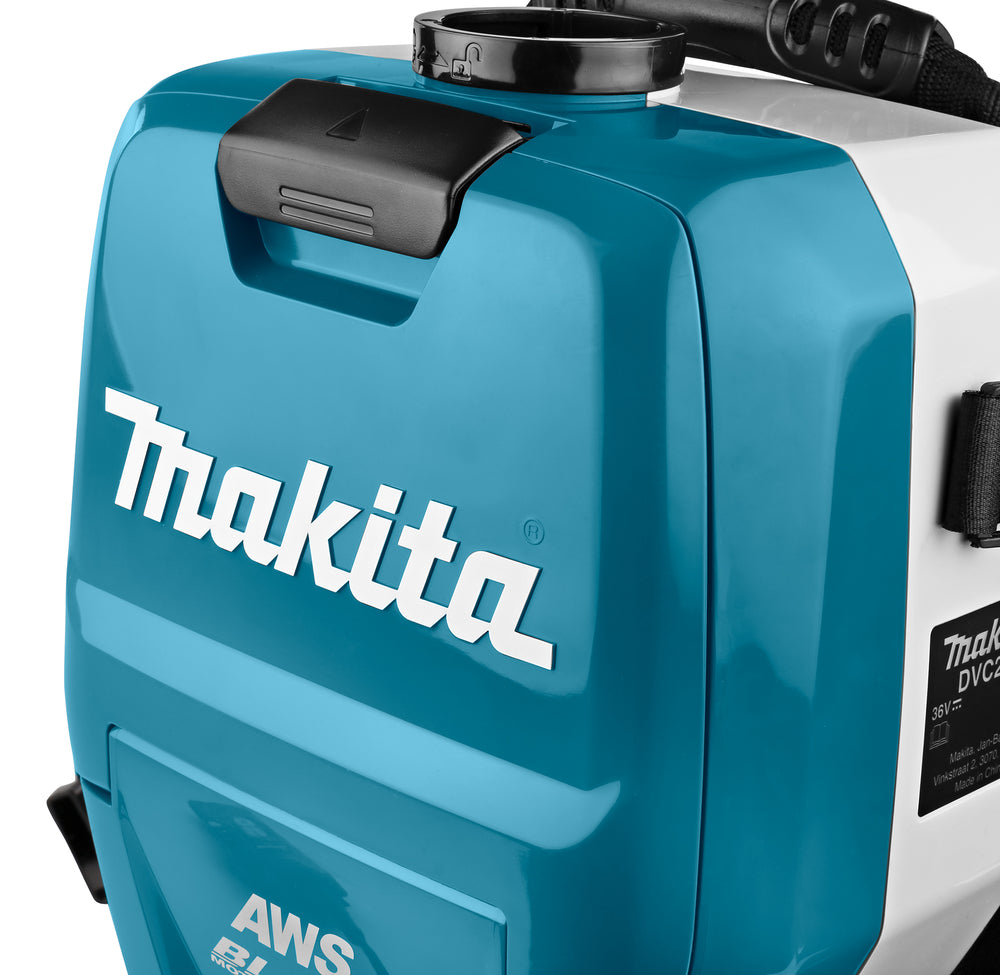 Makita Akku-Rucksackstaubsauger 2x18V – mit AWS, HEPA-Filter & LED-Arbeitslicht - DVC265ZXU