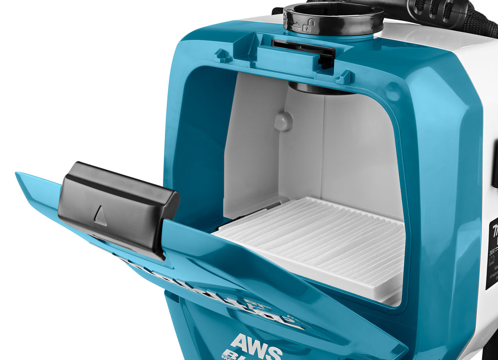 Makita Akku-Rucksackstaubsauger 2x18V – mit AWS, HEPA-Filter & LED-Arbeitslicht - DVC265ZXU