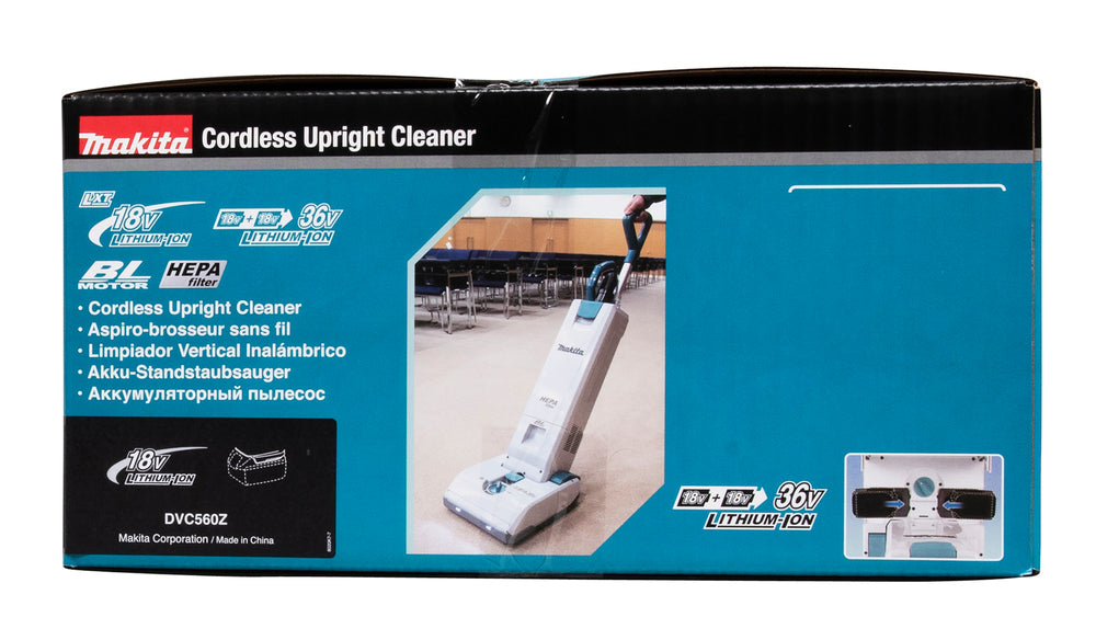 Makita Akku-Bodenstaubsauger – 2x 18 V, 3 Saugstufen & Rotationsbürste - DVC560Z