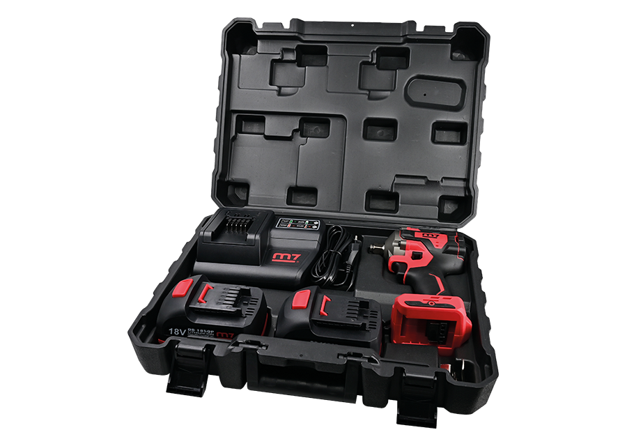 M7 Power-Werkzeuge - 1/2" Akku-Schlagschrauber 18V 5Ah 900Nm mit Ladegerät + 2 Akku DW404A