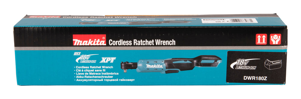 Makita Akku-Ratschenschrauber – 18V, 1/4" & 3/8", 47,5 Nm - DWR180Z