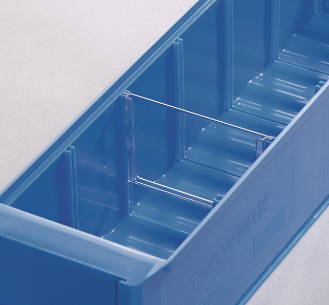 Trennwände für Regalkasten B. 91 mm von TECWERK – Styrolux transparent