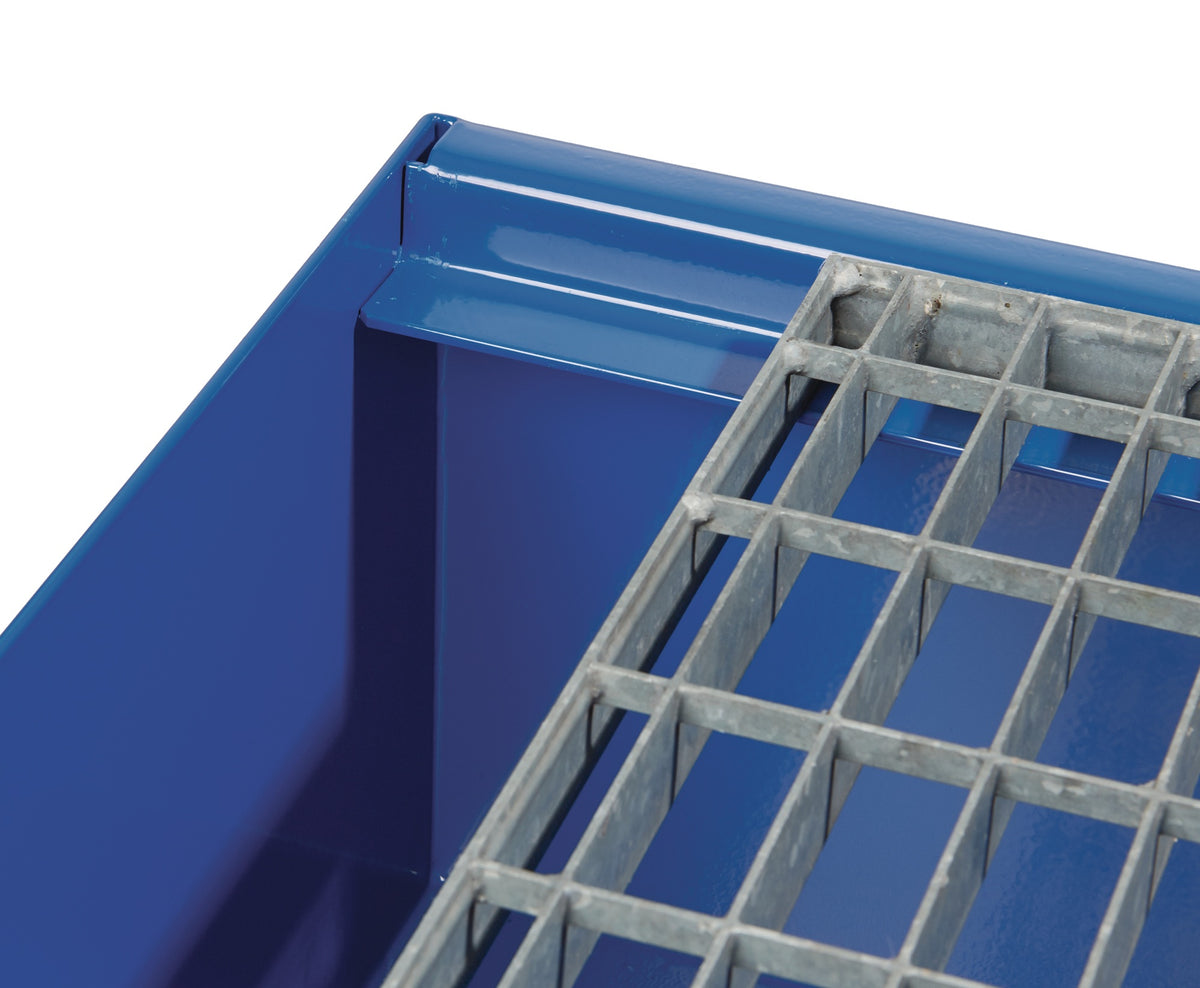 TECWERK Auffangwanne 215 l Stahlblech mit Gitterrost – 1200 x 800 x 360 mm, für 2 x 200-l-Fässer