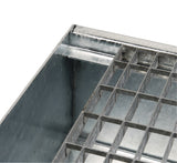 TECWERK Auffangwanne 215 l Stahlblech mit Gitterrost – 1200 x 800 x 360 mm, für 2 x 200-l-Fässer