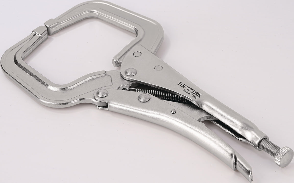 TECWERK Klammergripzange 280 mm – Spannweite max. 90 mm für sperrige Werkstücke