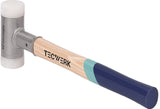 TECWERK Schonhammer Hickory rückschlagfrei 350 mm, Nylon weiß, 30 mm Kopf