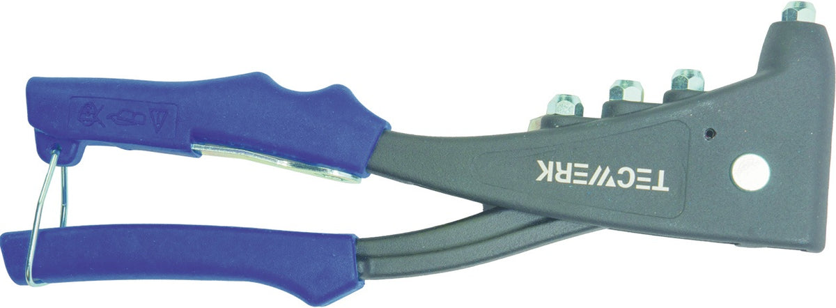 TECWERK Handblindnietsetzgerät 255 mm Arbeitsbereich 2,4–5 mm mit Öffnungsfeder