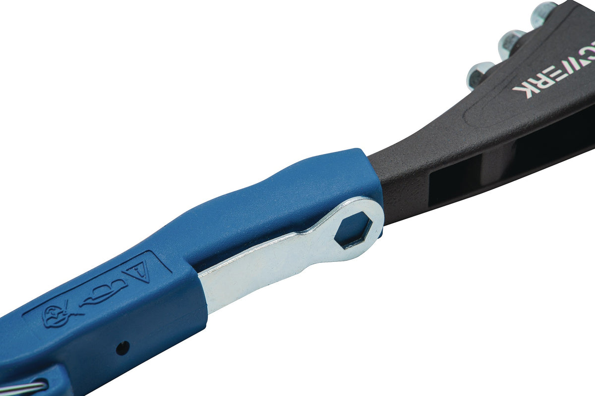 TECWERK Handblindnietsetzgerät 255 mm Arbeitsbereich 2,4–5 mm mit Öffnungsfeder