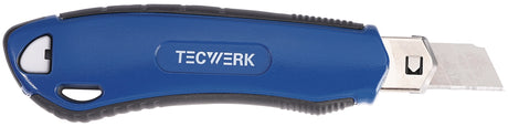 TECWERK Cuttermesser 18 mm Klingenbreite 166 mm Aluminium mit Ersatzklingen-Magazin