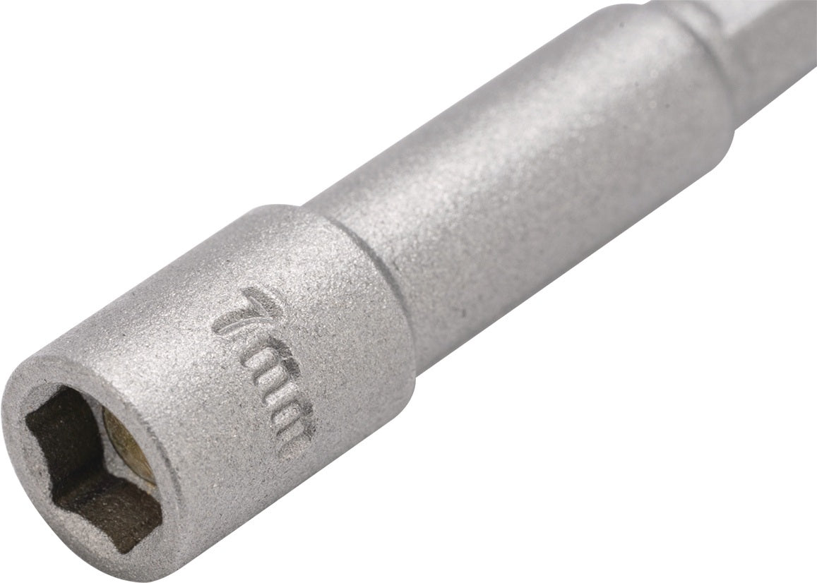TECWERK Steckschlüsseleinsatz 6 mm mit 6-Kant-Antrieb, 60 mm Länge und Magnet