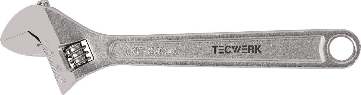 TECWERK Rollgabelschlüssel max. 19 mm mit Einstellskala – 150 mm, matt verchromt, DIN 3117 A