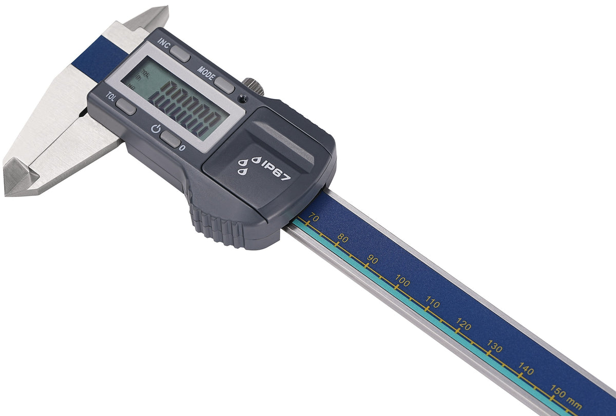 TECWERK Digitaler Messschieber DIN 862 IP67 150 mm mit Toleranzfunktion – Präzisionsmessung