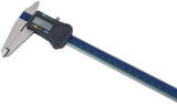 TECWERK Digitaler Messschieber DIN 862 150 mm mit Feststellschraube, eckigem Tiefenmaß und 8-mm-Ziffern
