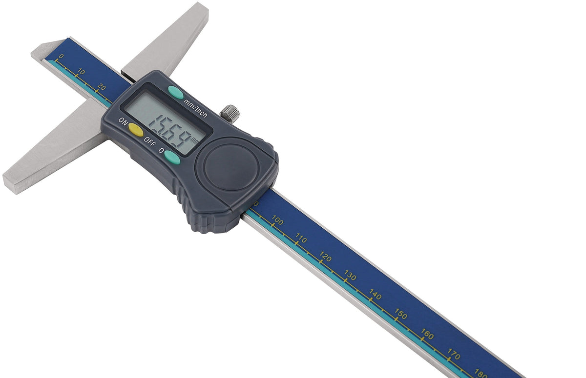 TECWERK Tiefenmessschieber DIN 862 digital 200 mm mit gerader Messschiene