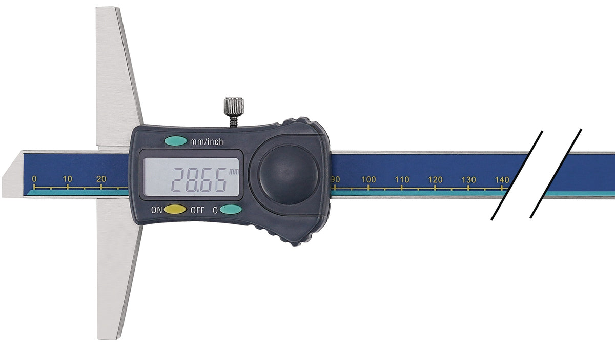 TECWERK Tiefenmessschieber DIN 862 digital 200 mm mit gerader Messschiene