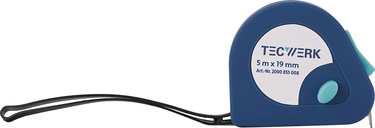 TECWERK Taschenrollbandmaß Automatic 2 m – EG II, 16 mm Band, Kunststoffgehäuse